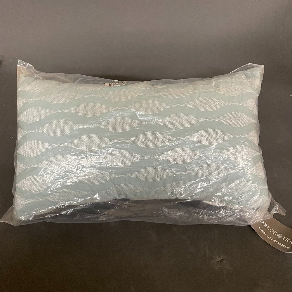 Harbor House Maya Bay Blue  Luxury Oversized Decorative Pillow 20x12" NIP
